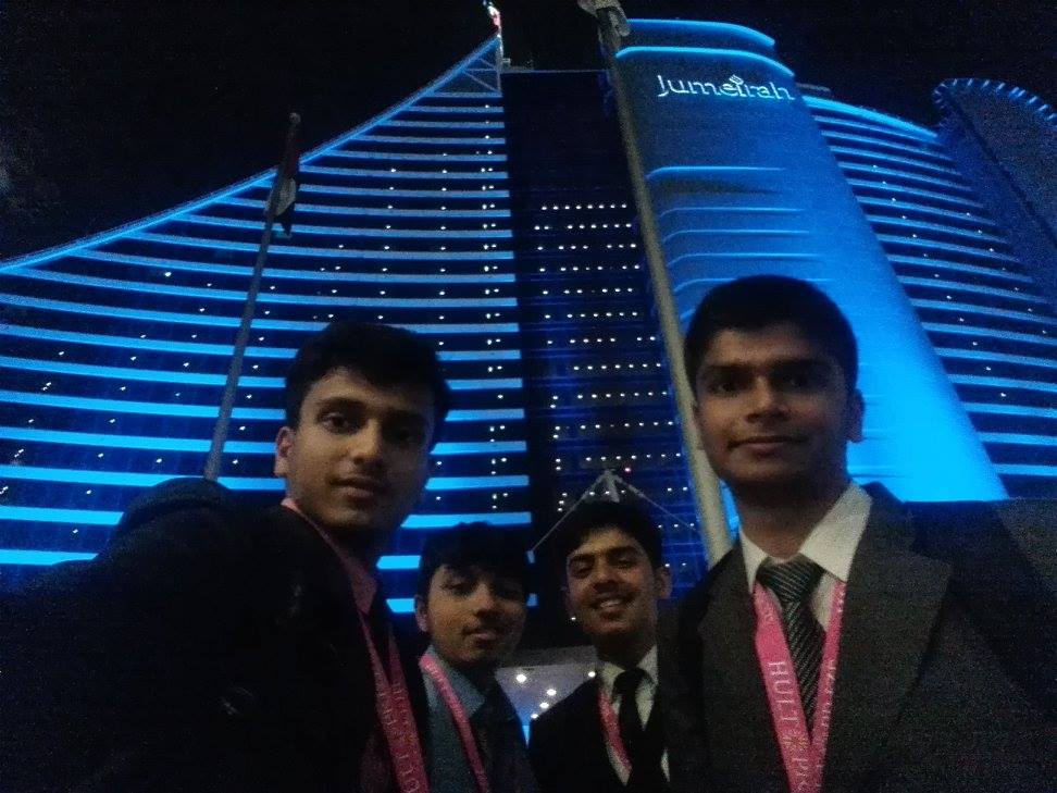 All suited up in front of the mesmerizing Jumeriah.